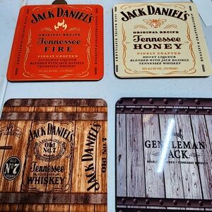 Jack Daniel's Coaster Set - Orange, Cream, Brown, Black